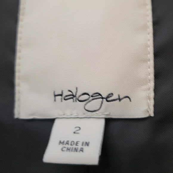 Halogen 4 button grey Plaid Blazer with back Peplum & faux pockets size … - Picture 8 of 12